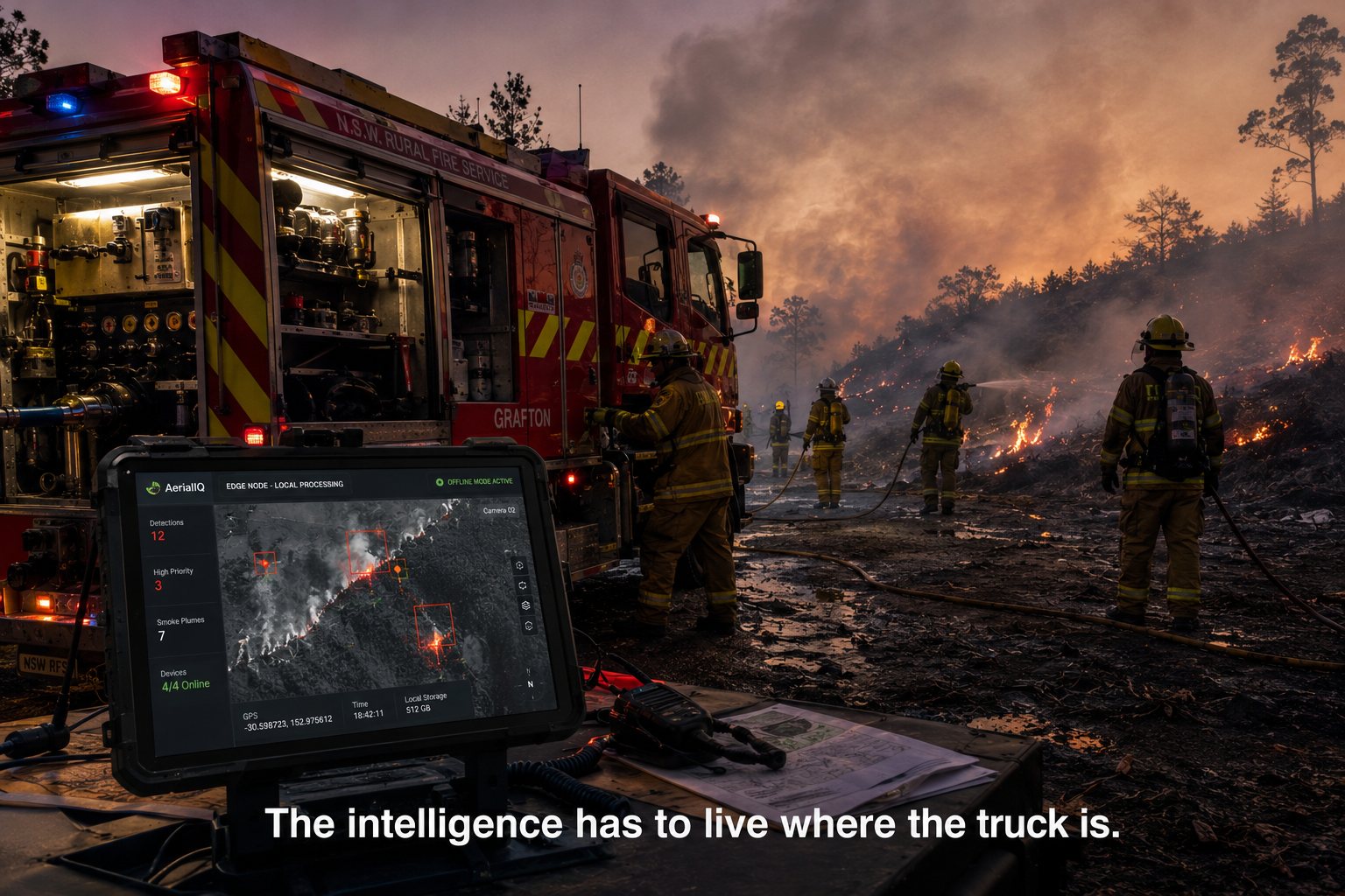 When the link drops, the decision can't: agentic AI at the edge for firefighters
